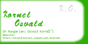 kornel osvald business card